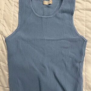 Altar'd State Light Blue Ribbed Tank Top